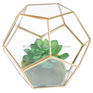 hot product factory wholesale Modern Design Clear Glass & Black Metal <b>Frame</b> <b>Plant</b> Terrarium / Decorative Cent - Product Image 1