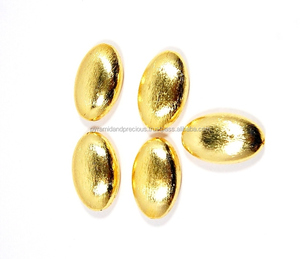 Cuentas de Metal de forma ovalada chapadas en oro cepillado, tamaño de 17x28mm, cuentas chapadas en oro, cuentas doradas para fabricación de joyas - Product Image 1