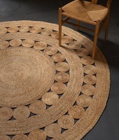 Tapis rond en chanvre tressé