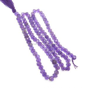 La más nueva venta de cuentas de hebra facetadas redondas de amatista púrpura de 4,5mm y 14 pulgadas 44,95 Cts para la fabricación de joyas - Product Image 4