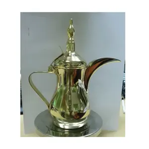 Tea coffee pot manufacturer from india brass arabic dallah metal  arabic coffee & tea pot sets eco-friendly h2o fda