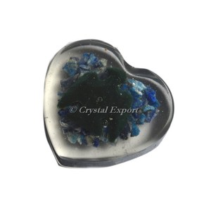 Conception d'oiseaux sur Lapis Lazuli Orgone Coeur - Product Image 1