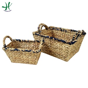 Cesta de almacenamiento de jacinto de agua redonda Haprosimex Saigon con asas Cestas de almacenamiento decorativas - Product Image 4