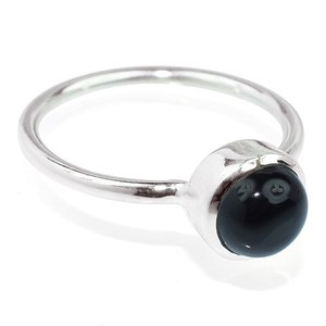 Anillos de plata de ley 925 con forma redonda de ónix negro, joyería hecha a mano de piedras preciosas, joyería de plata - Product Image 2