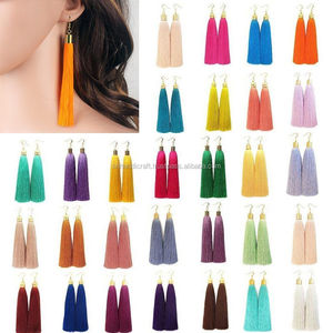 New Bohemian Style Long Tassel Dangle Fringe <b>Hook</b> <b>Earrings</b> Gift Unique Handmade Collection - Product Image 1