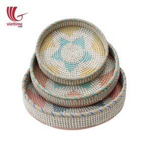 Bandeja de plástico para servir algas marinas, accesorio decorativo con asa, única, tejida - Product Image 2