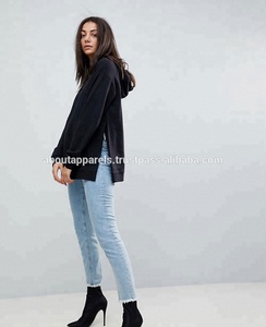 Nouvelle arrivée Pulls à capuche respirants courts bon marché, élégants, unis, de haute qualité pour femmes avec logo personnalisé - Product Image 2