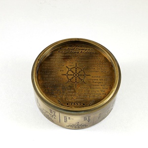 Calyron เคสหนังลายโบราณ2 "BRAS เข็มทิศนาฬิกาแดดทำจากโลหะอัลลอยด์ลายทะเลคริสต์มาสของขวัญปีใหม่ - Product Image 5