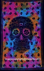 Handmade Multicolor Floral Tapestries Mandala Printed Poster Wall Art for Bedroom Living Room Home or Wedding Decor - Product Image 5