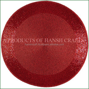 MANTOLES INDIVIDUALES DE MESA HECHOS A MANO CON Cuentas |   Manteles Individuales Ecológicos con Cuentas para Decoración de Mesa y Accesorios de Comedor, Suministro al por Mayor para Exportación - Product Image 3