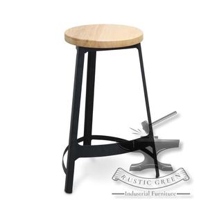 Tabourets de Bar Classiques Vintage en Fer et Bois Design Traditionnel pour Hôtel Salle à Manger Chambre Atelier Application - Product Image 2