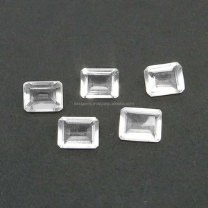 9x7mm octogone coupe blanc cristal naturel Quartz pierre précieuse 2.35ct lâche pour bijoux - Product Image 1
