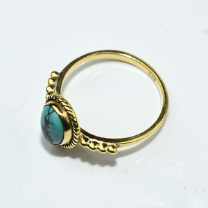 Bagues en argent Sterling 925 Turquoise vert parfait en forme de poire, bijoux en argent avec pierres précieuses 925 en ligne - Product Image 2