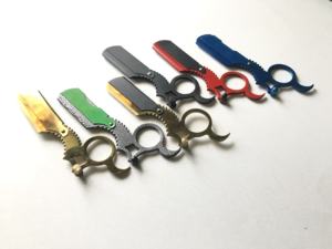 Anneau de doigt unique rasoir manuel en métal à bord droit jetable salon de coiffure rasage de près coupe de barbe - Product Image 5