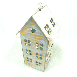 Adorno decorativo de Metal con forma de choza para colgar en Navidad, superventas - Product Image 1