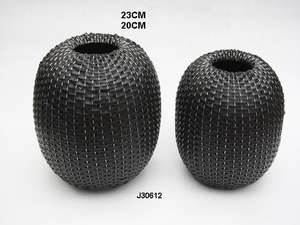 Florero de hierro tejido de cuero de imitación marrón de alta calidad, florero de hierro hecho a mano, florero decorativo de hierro al por mayor - Product Image 3