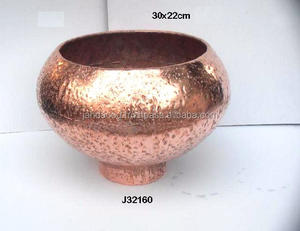 Cuivre fini rugueux martelé fleur Vase bol forme table décor à la maison fait feuille d'aluminium fabriqué à la main de haute qualité - Product Image 3