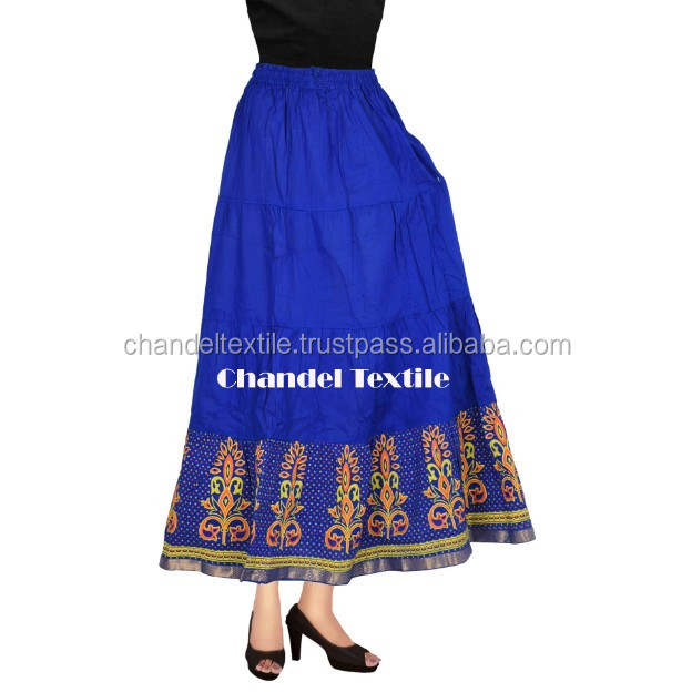 Indian Cotton Floral Printed Straigh Long Skirt for Women Embroidered Skirts Wrap Hippy Style Skirts Ladies Party Wear Dress