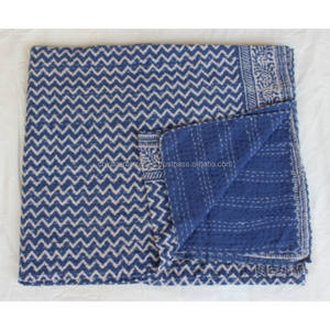 Couverture Kantha de qualité supérieure, faite à la main, 100% coton pur, couverture Kantha biologique, couverture Kantha réversible biologique pour l'hiver - Product Image 2