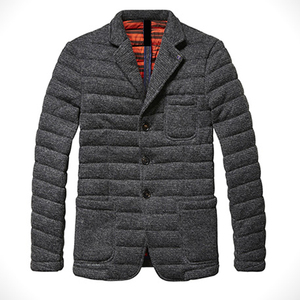 Blazer matelassé chaud d'hiver sans capuche en toile de polyester personnalisé pour homme |   Coupe-vent à séchage rapide - Product Image 1