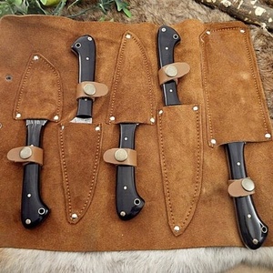 ZR <b>Knives</b> Custom Made <b>Industrial</b> Grade Damascus Steel Chef <b>Knife</b> Set with Black Horn Handles MH.50 and OEM Support - Product Image 3