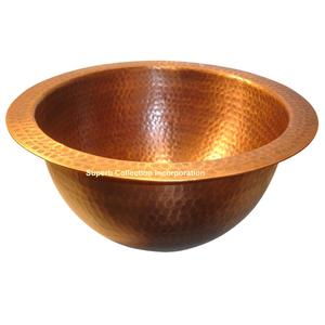 หรูหราทองแดงตอกอ่างล้างหน้าสำหรับรีสอร์ทโรงแรมห้องพักหรือห้องน้ำที่ใช้ - Product Image 1