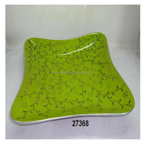 ชามผลไม้ที่เสิร์ฟพร้อมเคลือบสีเขียวสำหรับบ้านโรงแรมร้านอาหารเครื่องใช้ในงานแต่งงานดีไซน์นูน - Product Image 2