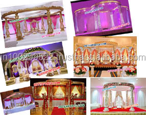Mandap de mariage en bois sculpté en forme de paon, artisanat traditionnel, pilier de mandap en bois, Californie - Product Image 4