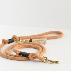 Caramel Brown Organic Cotton Rope Dog <b>Leash</b> // Rope Dog Lead - Product Image 1