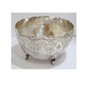 Nouveau design élégant, bol de service de luxe en métal argenté brillant, vente en gros, vaisselle de luxe, fournisseur d'Inde - Product Image 1