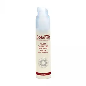 Solanie Gold catalyst rich night cream crema viso antirughe con crema per la cura della pelle Anti invecchiamento oro 24K 50ml