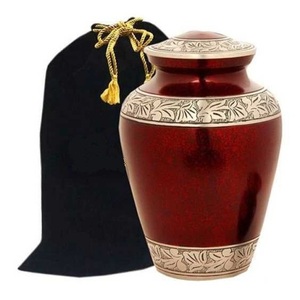 Platinum White Enamel Metal Brass/Aluminum Adults Human Funeral <b>Ashes</b> Cremation <b>Urns</b> American/European Style - Product Image 3