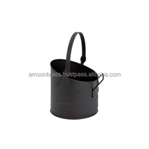 Silver Handle Black Decorative Metal Coal <b>Bucket</b> - Product Image 5