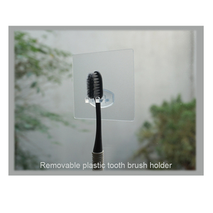 ที่ใส่แปรงสีฟันพลาสติกที่มีกาวแข็งแรงกันน้ำเคลื่อนย้ายได้ดีไซน์ไร้รอยต่อไม่ต้องเจาะรู - Product Image 2