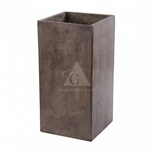 Macetas Cuadradas de Concreto Modernas GOL Pottery - Juego de 3 Macetas Ecológicas para Interiores/Exteriores/Jardín, Sin Recubrimiento, para Pared/Suelo - Product Image 1
