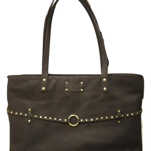 Sac à main en cuir véritable pour dames avec fermeture à glissière - Product Image 1