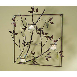 ประติมากรรมศิลปะผนังโลหะดีไซน์รูปใบไม้เหล็กขนาดโบราณกำหนดเองได้ของขวัญตกแต่งบ้านหรูหราสำหรับห้องนั่งเล่น - Product Image 1