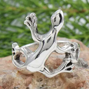 Thanh lịch thằn lằn thiết kế 925 Sterling bạc trang sức thời trang đồng bằng bạc vòng với cái nhìn cổ điển