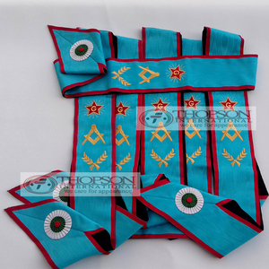 Tablier brodé avec tissu ruban Masonic Regalia MB Square & Compass Sashes - Product Image 6