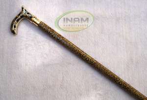 Canne de marche vintage en bois avec poignée Derby en laiton imprimé / Canes de marche en bois avec poignée Derby en laiton imprimé, fabriquées à la main - Product Image 2