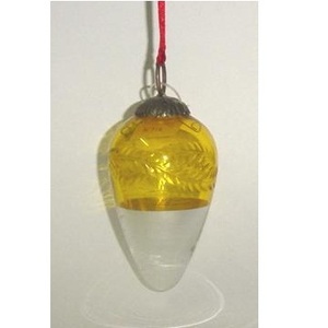 Boules suspendues en verre argenté et ambré 10cms Marque TVAKM pour décorations de Noël - Product Image 3