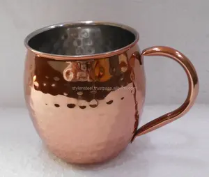 Moscow Mule Mug Outside Color With Pipe Handle FOR bar and restaurant at wholesale price Stainless Steel