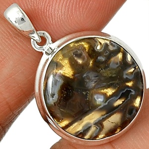 Dernière nouvelle arrivée 925 Sterling Silver Natual Turc Tube Agate Gemstone Bezel Set Pendentif Bijoux Pour Fournisseur En Gros ODM - Product Image 1