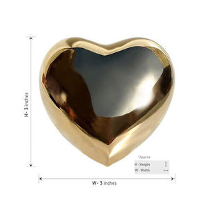 Small Brass Golden Heart Shaped Keepsake Cremation Urn <b>Funeral</b> <b>Supplies</b> - Product Image 2