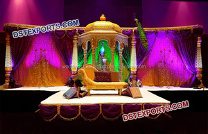 Escenario de Manavarai de lujo para boda india, decoración tradicional de escenario, fabricante de escenarios de estilo indio del Sur - Product Image 6
