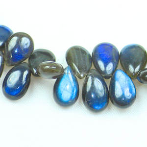 Labradorite (Natural) 8-10mm Faceted Tear Drop <b>Beads</b> B-Grade Mohs Hardness 6 9-inch Strand Silicone <b>PVC</b> <b>Beads</b> - Product Image 3