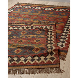 MEILLEUR PRIX TAPIS KILIM EN LANA ET JUTE FAIT MAIN EN INDE - Product Image 1