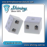 Conector de cable cerámico de 2 pines para termopar TC-202-A, 600V 20A, AWG 26-12