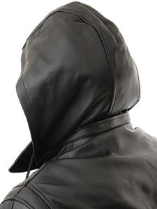 Trench-coat à capuche de haute qualité pour homme avec bouton de décoration en cuir - Product Image 3