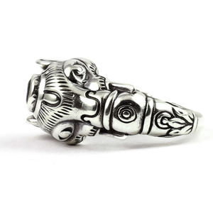 Nice รอบที่น่ารื่นรมย์รูปช้าง Labradorite 925แหวนเงินสเตอร์ลิงอินเดียผู้ผลิตเครื่องประดับผู้ค้าส่งแหวนเงิน, - Product Image 1